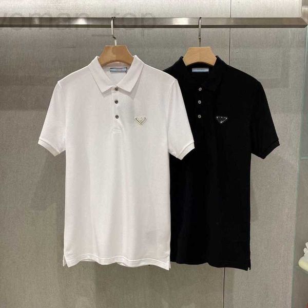

men's polos designer 23 summer p family classic triangle polo shirt polo neck short sleeve t-shirt business casual hylj, White;black