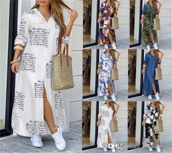 

fall women button down shirt dress 5xl plus size personalise pattern lapel neck party dresses casual long sleeve oversized6526320, Black;gray