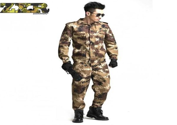 

zuoxiangru us army camouflage clothes set men tactical soldiers combat jacket suit multicam camo uniform clothing3327581, Black;brown