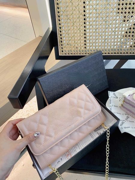 

designer bag dinner women's wallet 2021 new korean handbag caviar lingge embroidery chain small bag with box