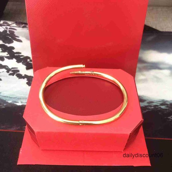 

classic bangles designer gold silver nail bracelet steel cuff fashion bangle nlay diamond bracelets womens mens love jewelry gift c777 red b, Black