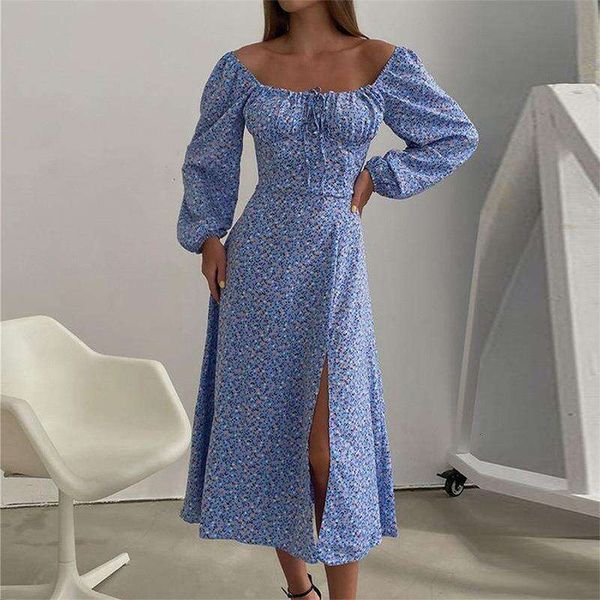 

womens spring style long sleeved printed mid length dress, Black;gray