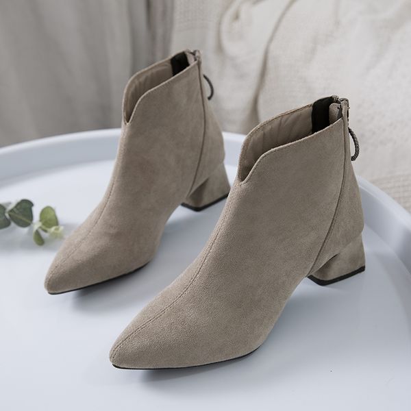 

boots women's ankle boots trend chunky heels cowboy retro autumn white cowgirl western short booties for women chelsea shoes lady 23080, Black