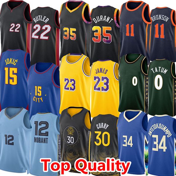

men basketball jerseys kevin james durant stephen curry jimmy butler giannis jokic ja morant jalen brunson devin booker kyrie irving luka do, Black;red