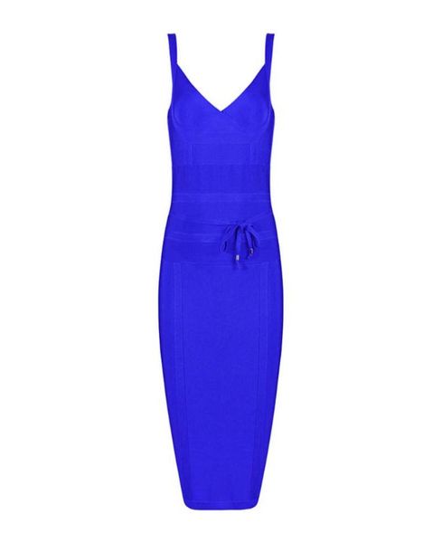 

strap knee length blue belt v neck 2020 women039s arrival party bandage dress2276453, Black;gray