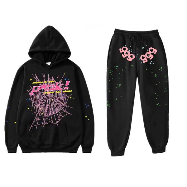 

23ss designer clothes men hoodies sweatshirts hip hop young thug spider hoodie veet sweater 555 pullovers women hoodie49, Black
