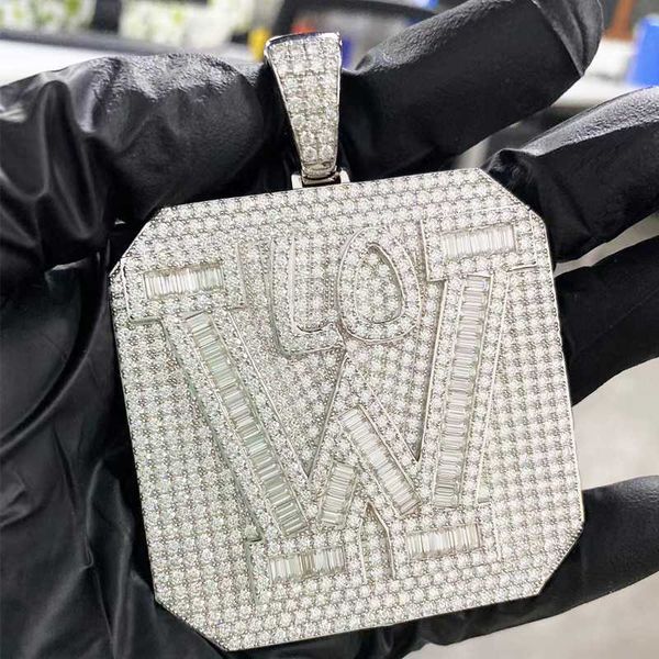 

jasen hip hop iced out 925 sterling silver custom made moissanite diamond pendant