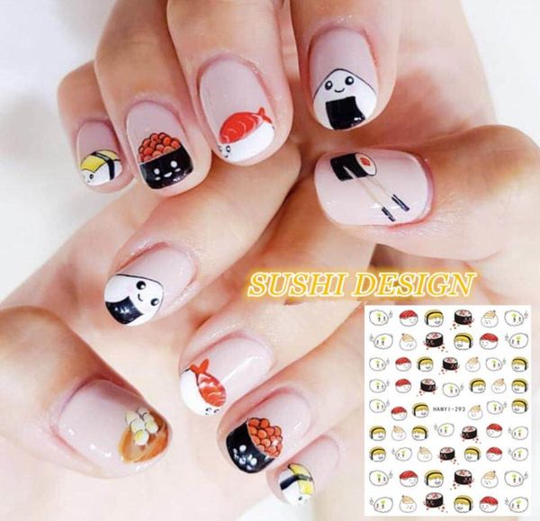 

hanyi series hanyi29391 sushi designs cute egg cool 3d nail art stickers decal template diy nail tool decorations7736382, Black