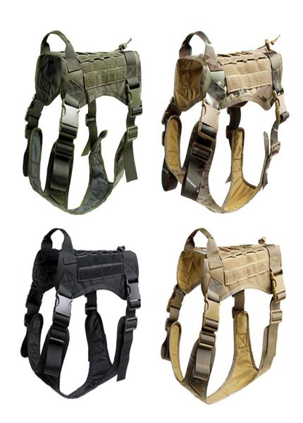 

tactical no pull dog harness k9 service dog collars hunting molle vest with law working canine harness2537748, Camo;black