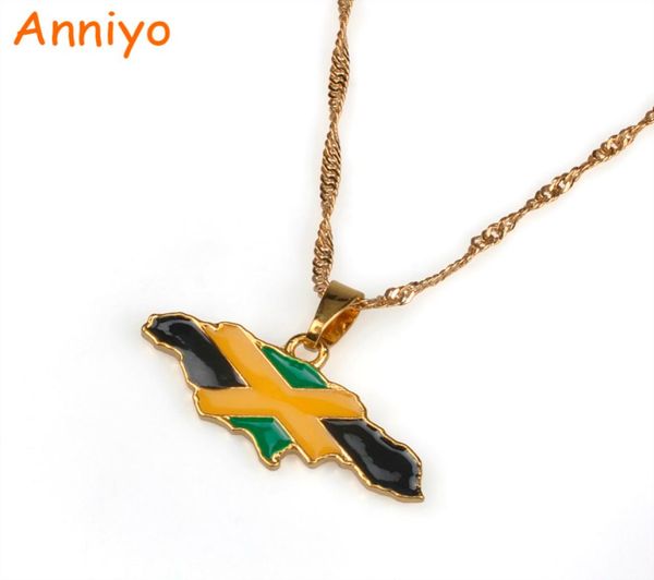 

anniyo jamaica map and national flag pendant necklaces gold color jewelry jamaican gifts 0804068233710, Silver