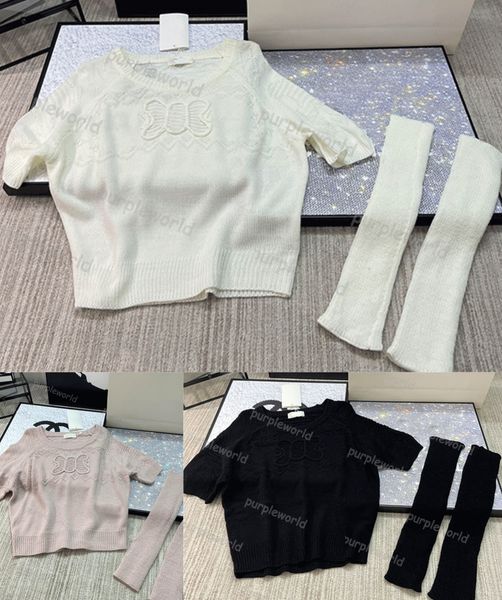 

womens clothing knitted t shirt luxury printed fashion sleeves designer summer short sleeved 3 color slim fit top, White