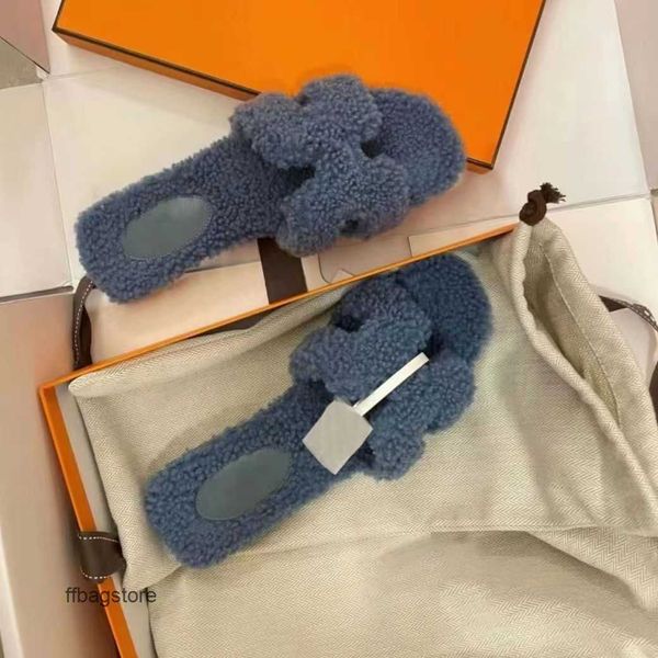 

bottom slippers lamb women shearling sandal flat oran online designer teddy slipper wool h h fur ins fashion versatile casual one character
