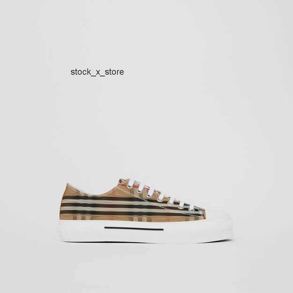 

low sneakers platform shoes burberies vintage plaid canvas burbreries stripes men women outdoor luxury casual shoe designer couples trainers, Black