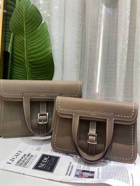 

halzan bags h ermess designer totes handbag genuine leather 5a quality wax thread hand sewn high order layer cowhide shoulder corset for wom