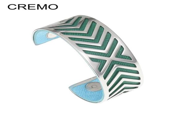 

cremo trend braceletsbangles for women stainless steel georgettes leather diy bijoux manchette femme bracelet pulseiras 2021 bang2397037, Black