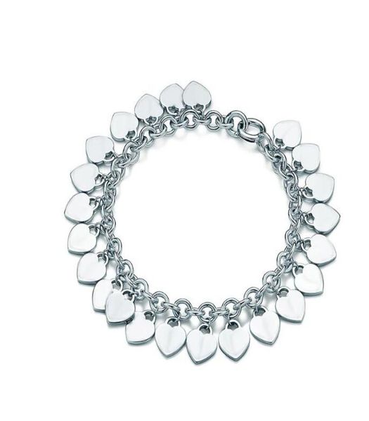 

oshaped t chain multiheart bracelet student style fashion personality birthday gift first jewelry luxury pendants f6717775, Golden;silver