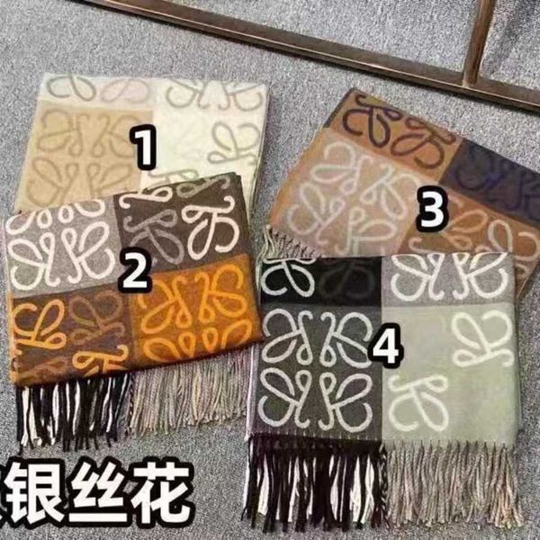 

classic designer cashmere warm scarf new scarf women's winter versatile korean edition luo plaid imitation cashmere wool thickened neck, Blue;gray