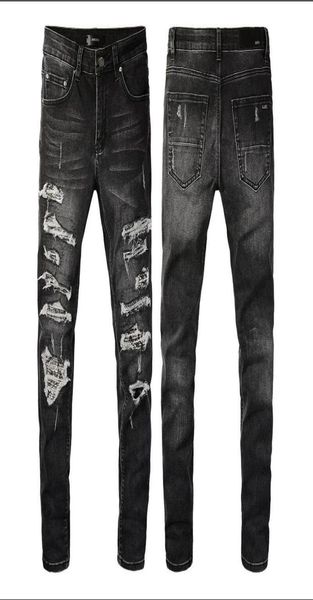 

20ss mens designer jeans distressed ripped biker slim fit motorcycle denim for men s fashion jean mans pants pour homm7553176, Blue