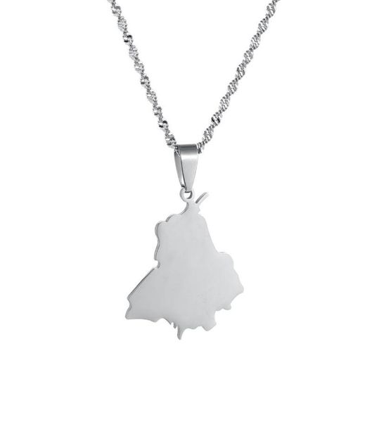 

pendant necklaces stainless steel india punjab state map neckalces for women ethnic jewelry4113775, Silver