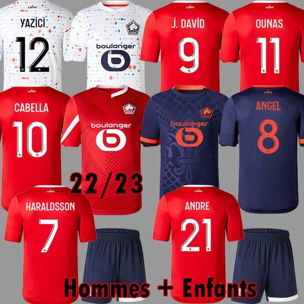

2023 2024 losc lille 4th soccer jerseys a. ounas zhegrova m.bayo haraldsson j david football shirt 23 24 lille olympique cabella adult, Black;yellow
