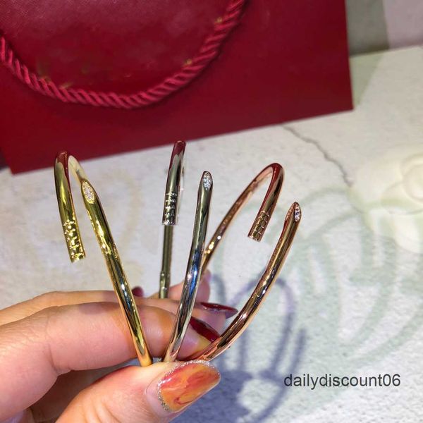 

classic rose gold silver nail bracelet love bangle designer cuff with diamonds bracelets for womens mens jewelry, Black