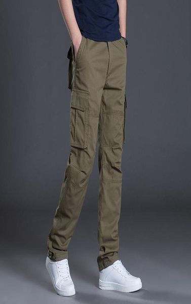 

mens pants cargo casual multi pockets military tactical men outwear streetwear army straight slacks long trousers clothes3900540, Black
