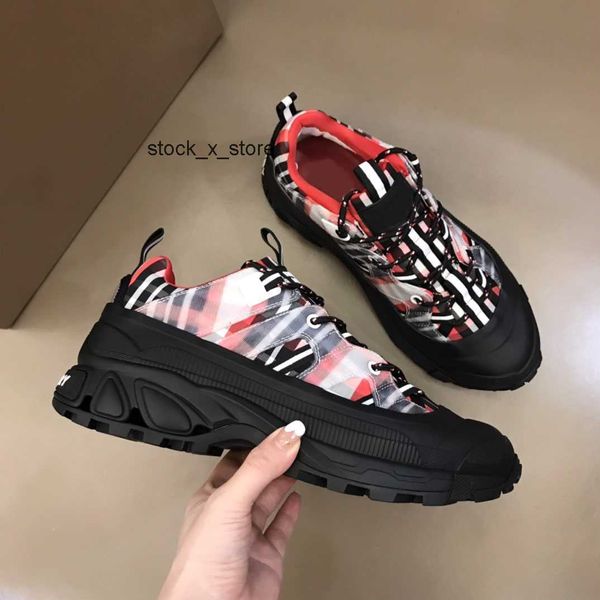 

arthur shoes suede sneakers burberies shoe striped casual burbreries vintage platform trainers designer leather sneaker men zipv, Black