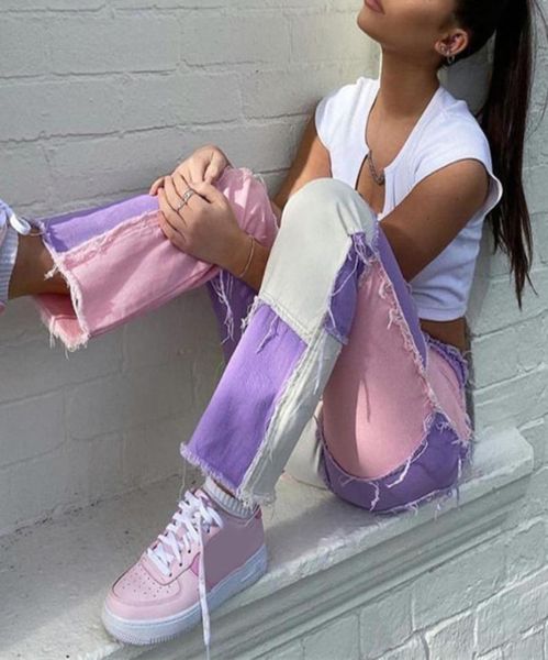 

women tie dye print pathwork pants y2k sweatpants streetwear joggers ladies wide leg loose harajuku aesthetic 90s trousers 20205048590, Black;white