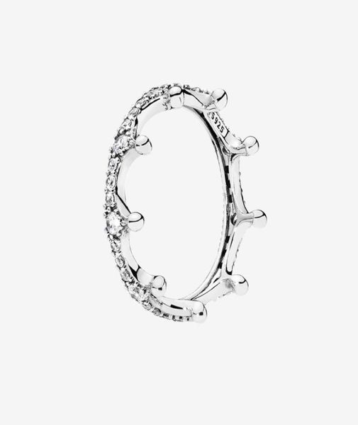 

authentic sterling silver ring women girls fashion jewelry with original box set for clear sparkling crown ring9696066