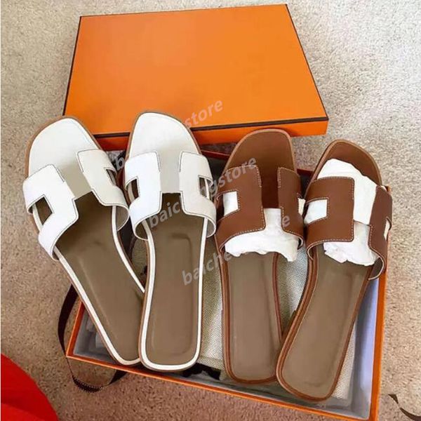 

designer sandals chypre h slippers beach classic flat sandal luxury summer lady leather flip flops men women slides size 34-43 b5, White;red