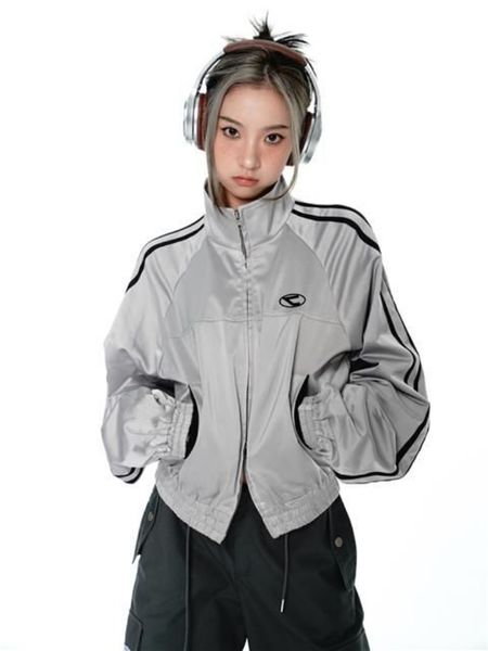 

women's jackets korean women acubi streetwear vintage cyber y2k jackets aesthetic teachwear zipper oversizer coats harajuku zip up clo, Black;brown