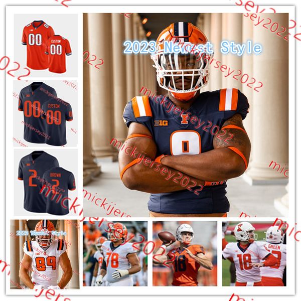 

aaa illinois fighting illini football jersey elijah mc-cantos keith randolph jr. 8 shawn miller eian pugh kaleb patterson illinois jerseys c, Black