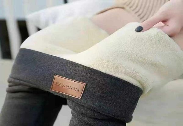 

women039s leggings 2022 winter warm skinny fitness woman pants women super thick high stretch lamb cashmere leggins lambwo2278990, Black