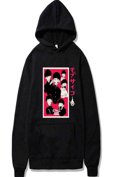 

kawaii anime mob psycho 100 printed menwomen hoodie long sleeve sweatshirt y11217697931, Black