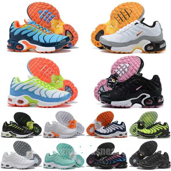 

tn 2023 kids shoes tn enfant breathable soft sports chaussures boys girls tns plus sneakers youth requin trainers size 25-35 d9, Black