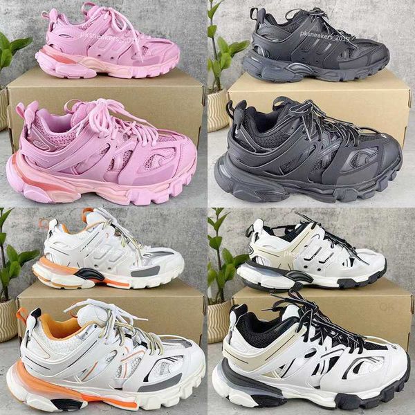 

luxury brand designer tripler men women casual shoes track 3 3.0 triple white black sneakers tess.s gomma leather trainer nylon printed plat