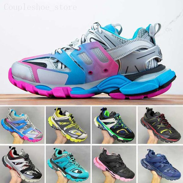 

2022 mens women casual shoes track 3.0 sneakers luxury brand designer trainers triple s leather platform sneaker ice pink blue white orange, Black