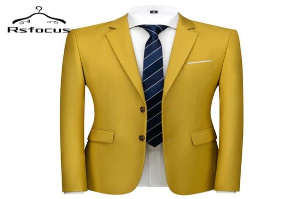

rsfocus dark yellow casual blazer men 2021 fashion stylish solid wedding party outwear prom dress male formal blazers xz084 men08581500, White;black