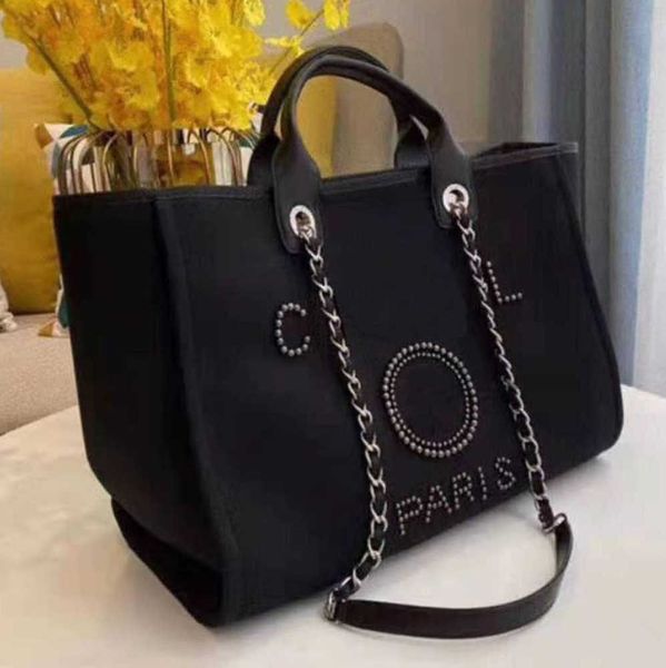 

fashion women's luxury evening bags pearl beach handbag brand cc designers women tote bag large capacity female backpack small portable, Black;red