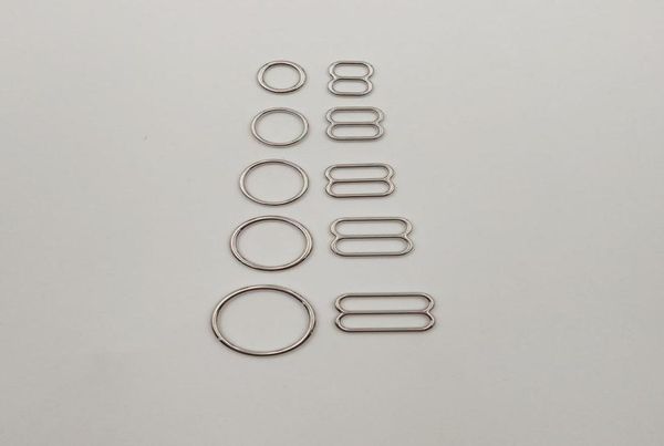 

50 sets lot nickel plated bra sliver rings and sliders 011432276, Black