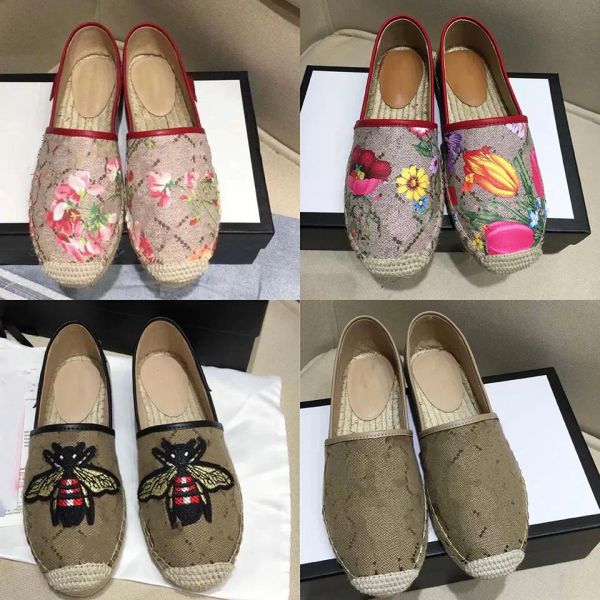 

little bee embroidered fisherman shoes luxury brand ladies casual classic sole comfort sandals multiple colors with box orjovq, Black
