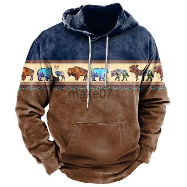 

men's hoodies sweatshirts vintage indian style men's hoodie hooded sweatshirt harajuku pullover 2023 new jacket oversized casual s, Black
