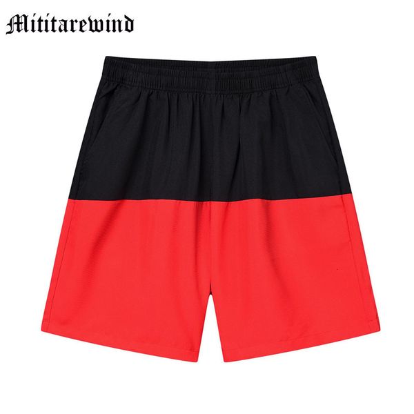 

men's shorts spliced black gray casual hip hop beach clothing sportswear outdoor loose baggy summer vacation style trendy 230802, White;black