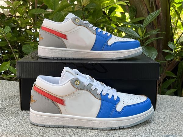 

authentic 1 low og basketball shoes men women 1s philippines white game royal university red fn8901-164 trainers outdoor sports sneakers, Red;white