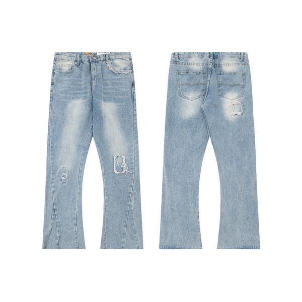 23ss Top Craft Mens Jeans Designer Retro Fashion High Street Broken Holes Jeans Oil Paint Splash Ink Pants 51