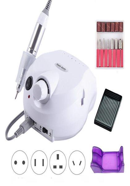 

35000 rpm electric nail drill bits set mill cutter machine manicure nail tips manicure electric strong nail pedicure file cx2008128205297, Silver