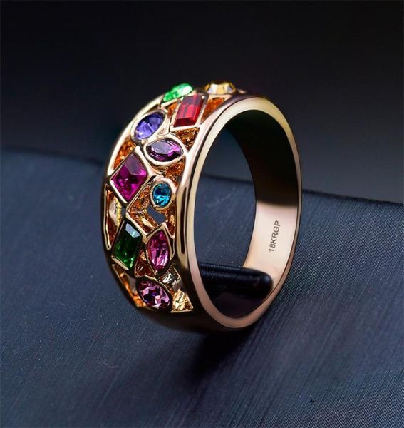 

cluster rings 2021 rose gold crystals women fashion jewelry size 9 luxury whole lots bulk jewellery cubic zirconia ring colors2290657, Golden;silver
