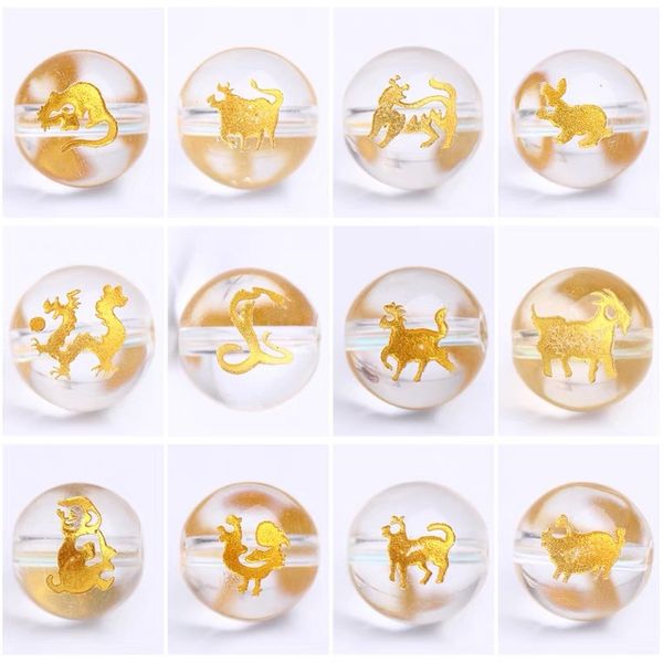 

natural crystal zodiac 8-14mm bracelet diy crystal jewelry accessories loose bead
