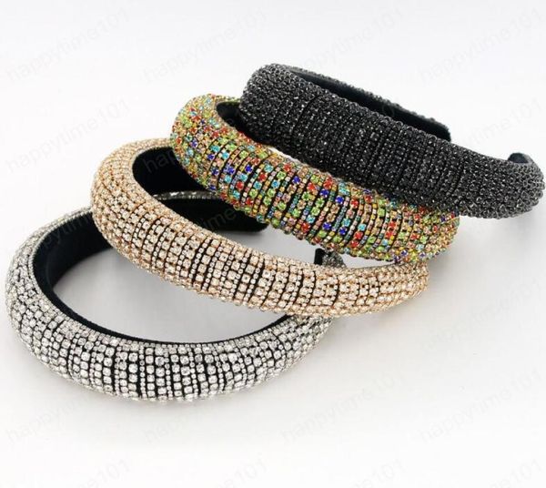 

new full crystal headbands hair bands for women brides shiny padded diamond headband hair hoop fashion party jewelry accessories7443589, Silver