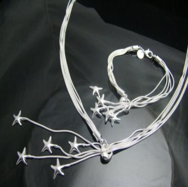 

whole lowest christmas gift 925 silver necklacebracelet set s714679047